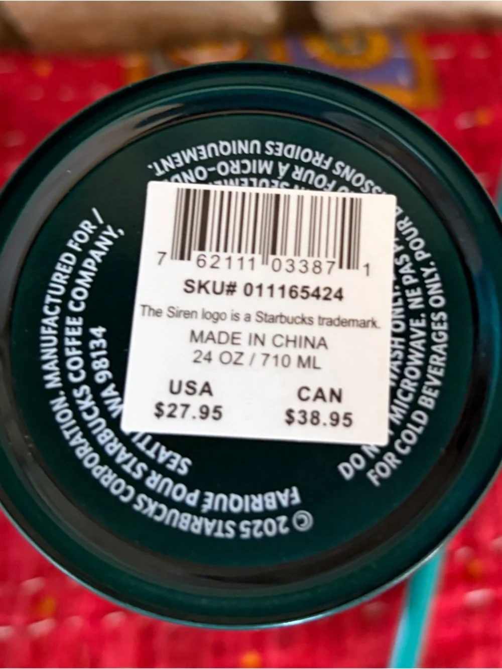 STARBUCKS Kitchen 2025 Siren/Mermaid Cold Cup Tumbler 24 oz 710 ml NWT